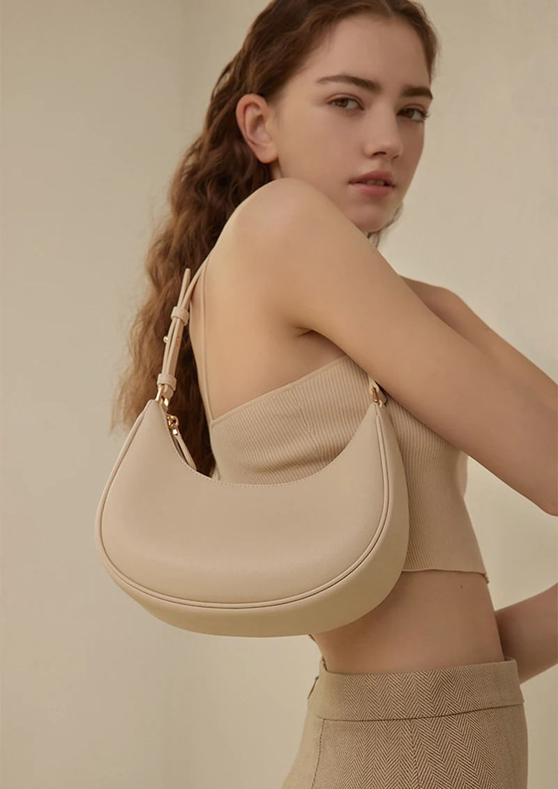 

Fashion Genuine Leather Underarm Bags Women Handbags Shoulder Bag Ladies Trendy Simple Hobos Bag Female