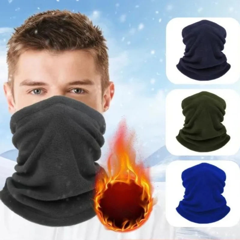 Winter Warm Polar Fleece Neck Gaiter Skiing Running Sport Scarf Face Mask Windproof Warm Head Cover Men Women Cycling Headwear, image 2