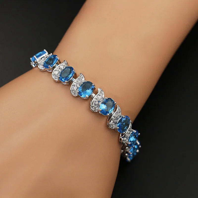 Daily Wear Brazilian Jewelry Crystal Water Zircon Trim Luxury Women\\\'s Hand Bracelets Leisure Sports Accessories Wear