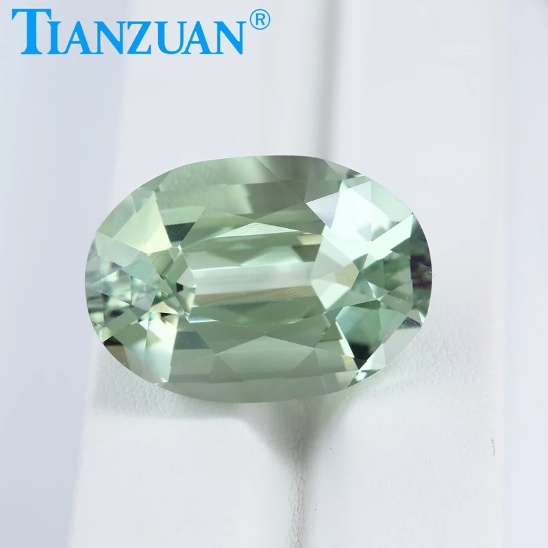 38ct Oval Shape Natural Green Quartz Light Green Color Loose Gem Stone with GTC Certificate