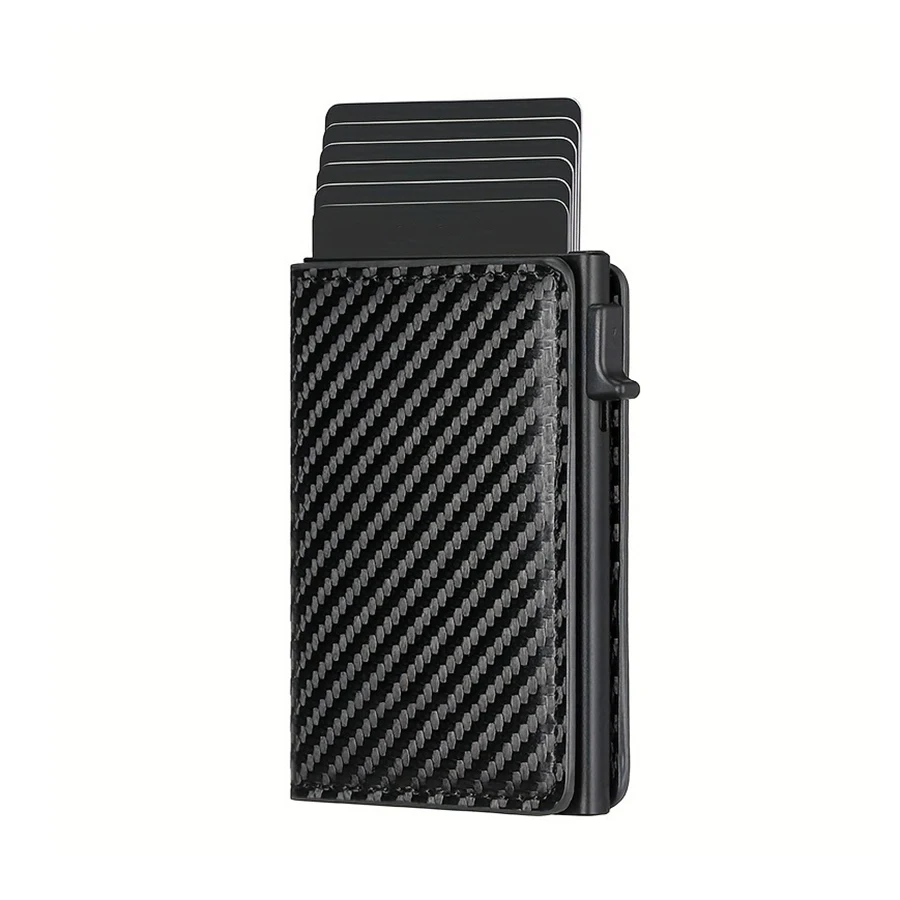 

Anti-theft Swipe Slim Pop-up Wallet Credit Card Holder with RFID Blocking Metal Bank Card Sleeve