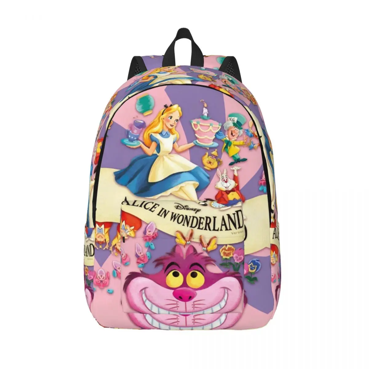 

Alice In Wonderland Fashion Backpack Sports High School Hiking Travel Daypack for Men Women Laptop Canvas Bags