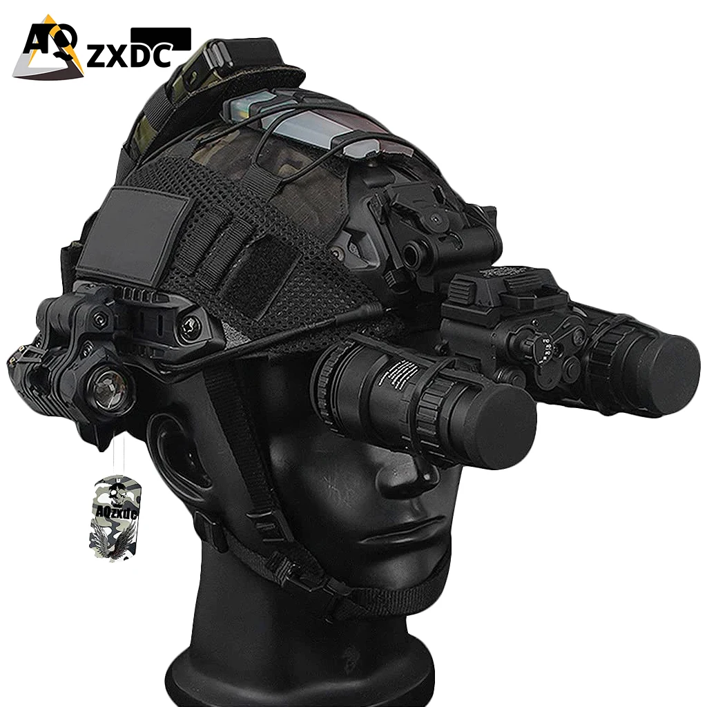 

Airsoft Paintball Helmet, Outdoor Equipment with Binoculars Model and Flashlight and Marker Light, for Sports Shooting Hunting