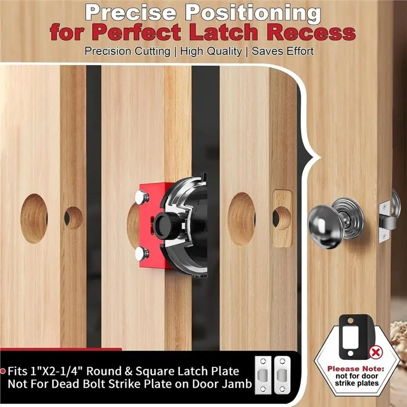 【CYBER MONDAY】Mortise Door Latch Tool Set For Router- Aluminum Alloy Template Kits Suitable For 1-3/8