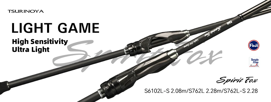TSURINOYA Spirit Fox 2,08m 2,28m 2,44m Light Game Angelrute S762L S802L FUJI 2-teilige Schnellaktion-Angelrute für Rockfish – Detail 1