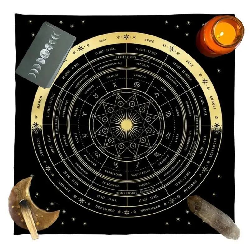 

652F Square Flannelette Tarot Altar Cloth Board Game Pad Astrological Oracles Pad Table Cover Card Mat Divinations Tablecloth