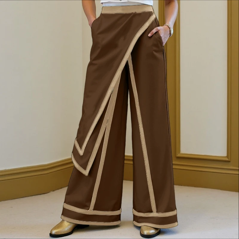 INCERUN Herren Unregelmäßige Hosen Patchwork Elastischer Bund Jogginghosen Weites Bein Streetwear Lose 2026 Mode Herren Lange Hosen – Detail 7