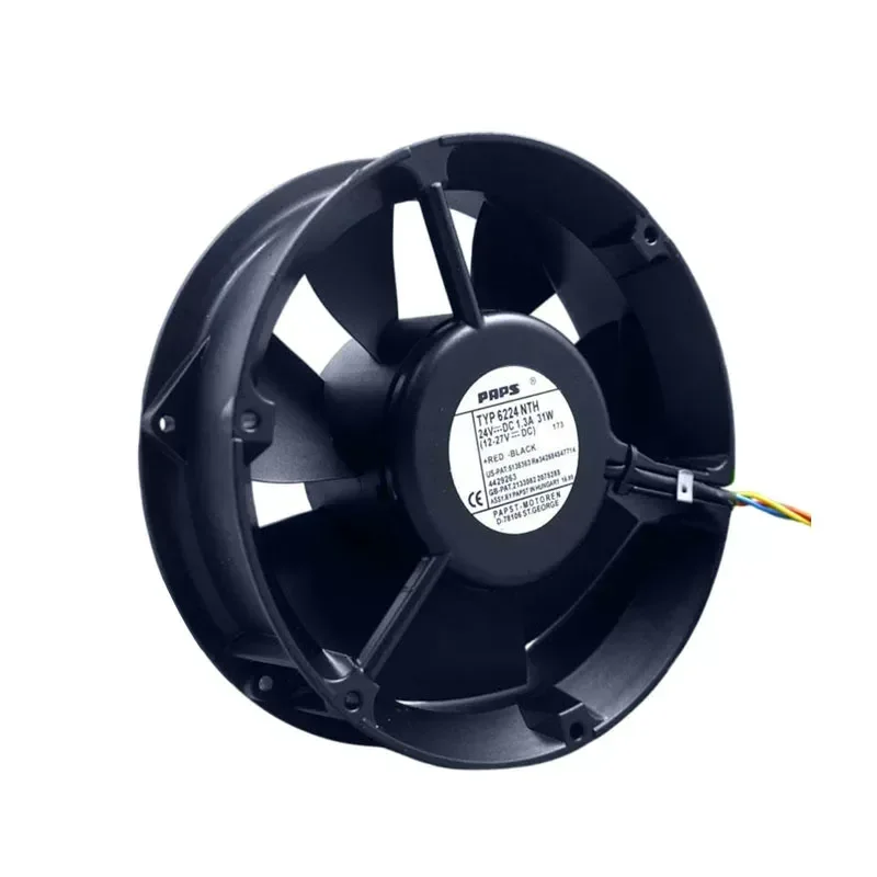 For Original German TYP 6224 NTH 24V 1.3A 31W 17251 Imported aluminum frame fan with speed regulation