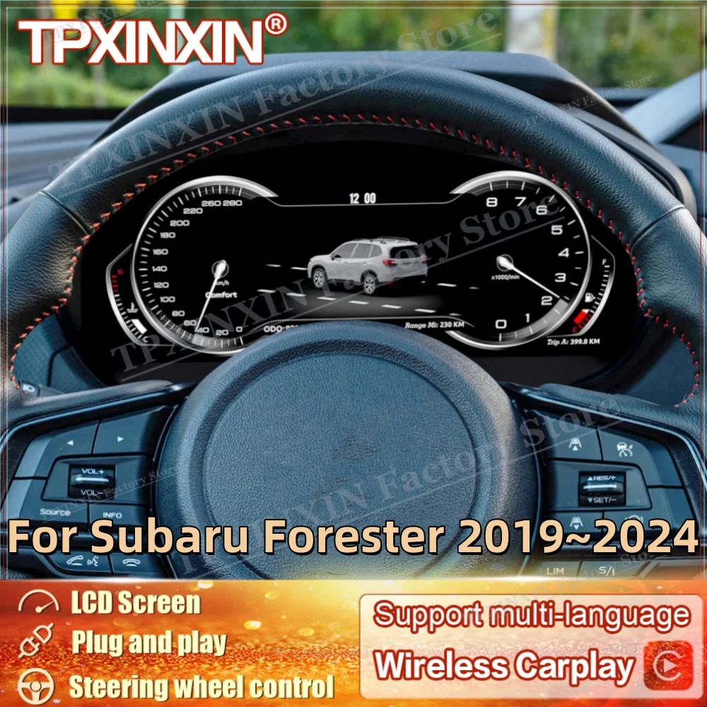 

For Subaru Forester 2019~2024 Linux Auto Gauge Car instrument cluster Digital LCD Cluster Car Digital Dashboard Panel Carplay