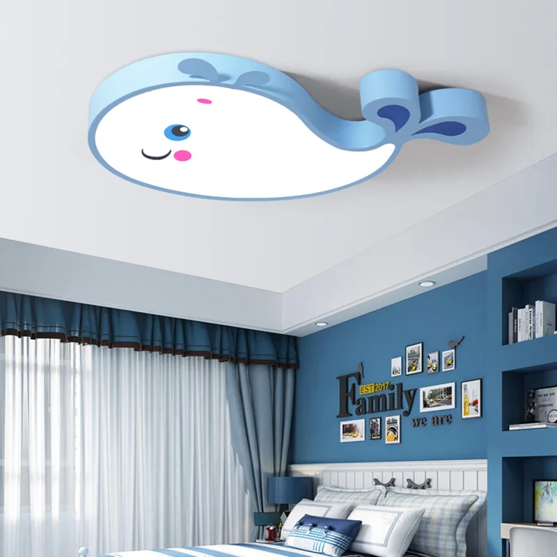 Imagem -02 - Desenhos Animados Dolphin Luzes de Teto Led Lâmpada do Quarto das Crianças Cute Deco Lustre Lustre de Baleia Menina Menino Bebê Luz do Quarto das Crianças