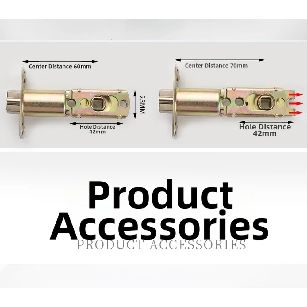 Aluminum Alloy Three Lever Spherical Handle Lock For Bathroom Door 25-65mm For Bedroom Bathroom And Interior Doors