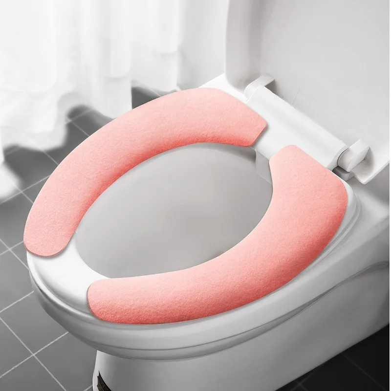 Lavável Quente Toilet Seat Cover, Tapete do banheiro, Adesivo higiênico, Closestool Reutilizável, Acessórios do banheiro, 2 pcs por conjunto