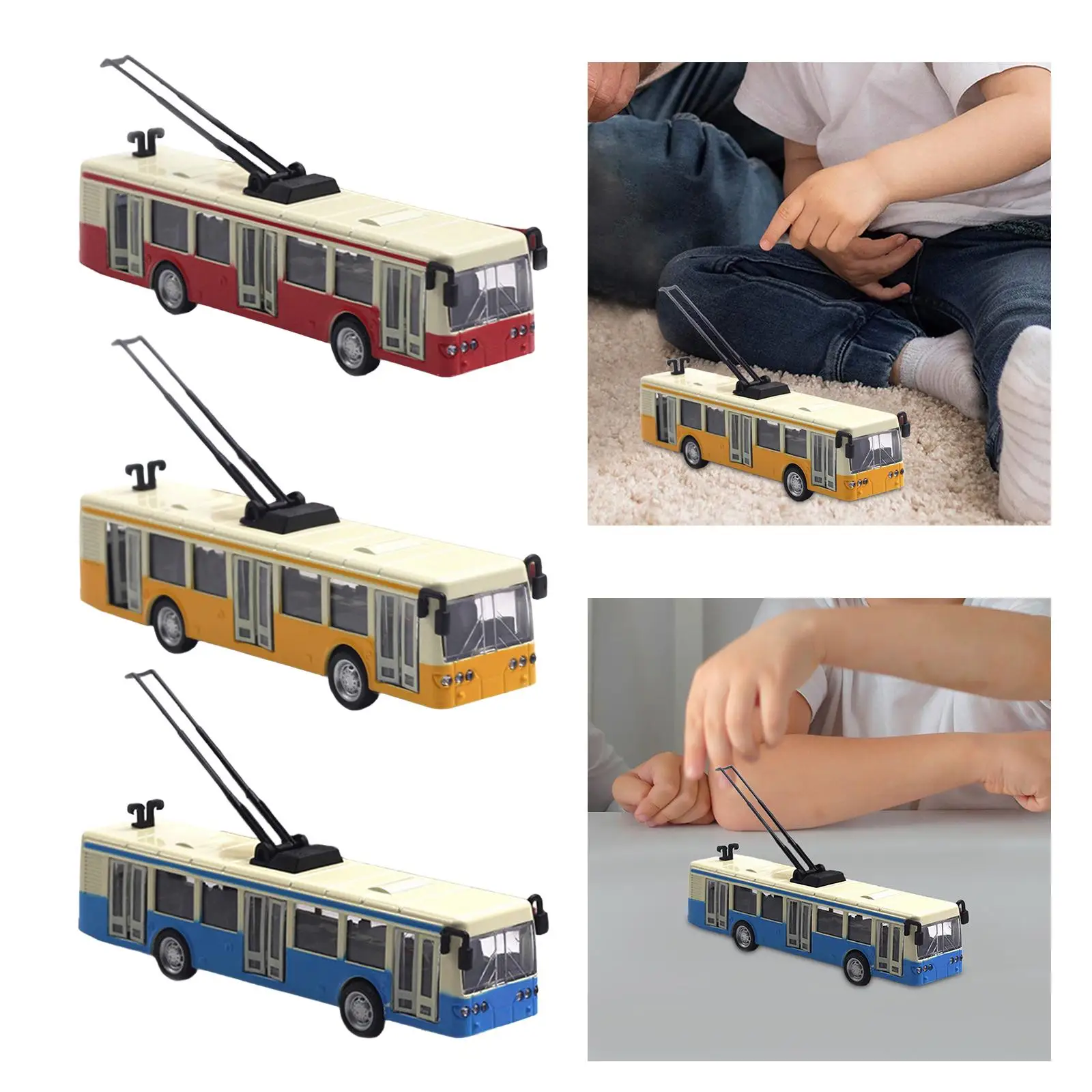 

Tram Model 1/90 Photography Prop Birthday Gifts Interactive Vehicles Toy