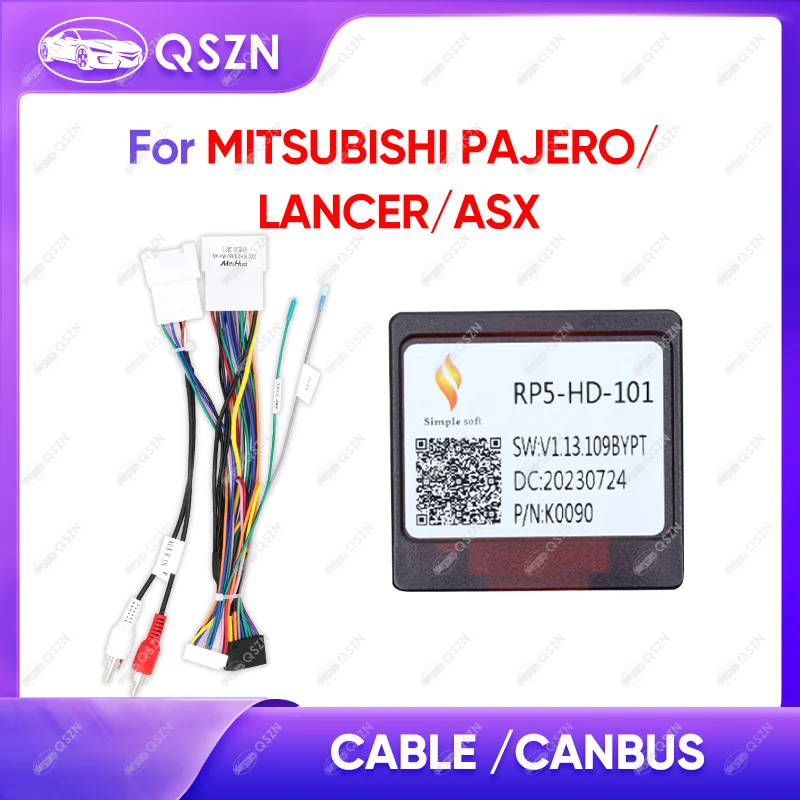 Canbus Box MT-SS-02 / RP5-MT-001 / RP5-MT-101 For MITSUBISHI PAJERO / LANCER / ASX With Wiring Harness Power Cable Car Radio