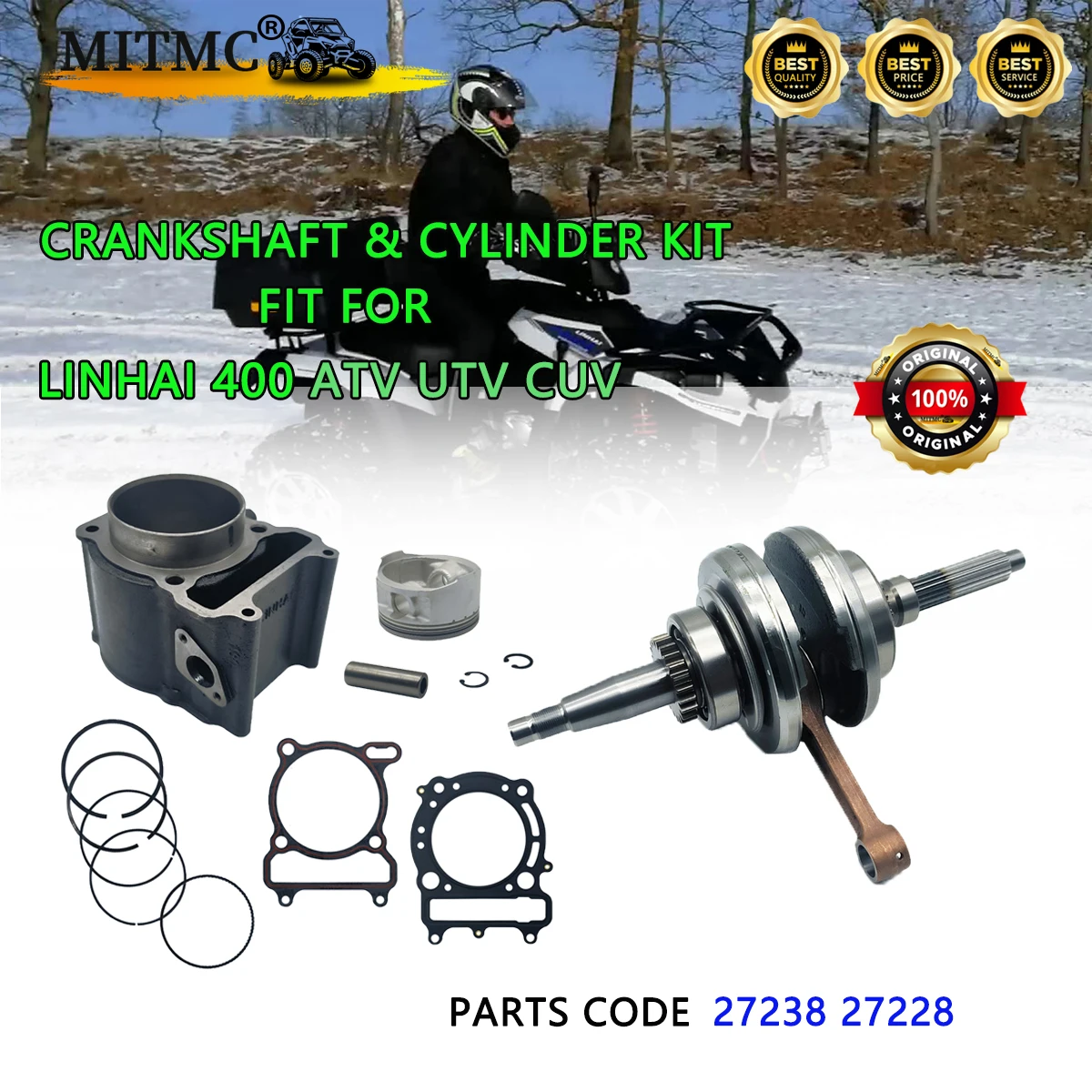 

Engine Crankshaft Cylinder Kit For LINHAI 400CC LH 400 ATV UTV CUV QUAD Motorcycle Parts And Accessories 27238 27228