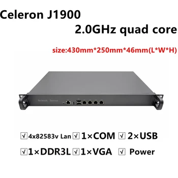 Server Rack 1U economico J1900 J4125 2.0GHz 4 Lan ethernet Firewall Security Appliance router Network 1U Rack server