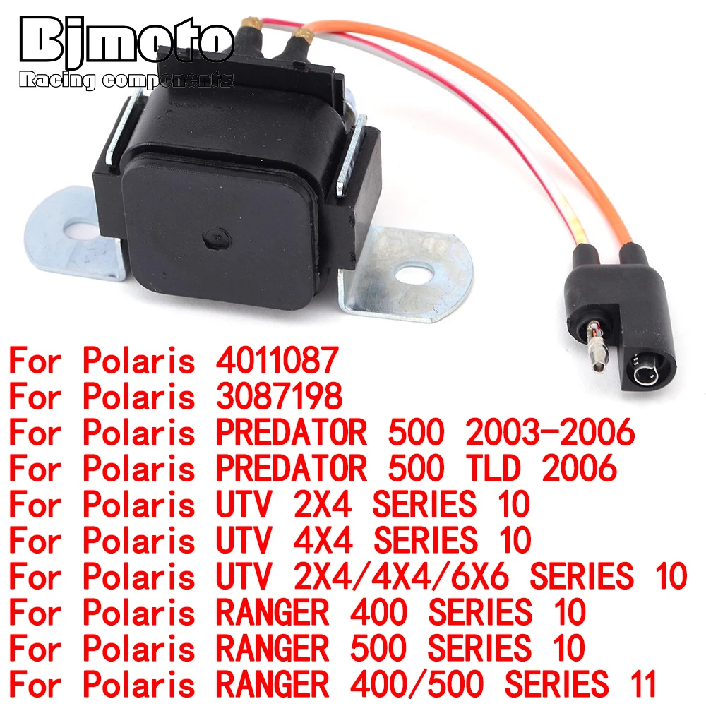 

Solenoid Ignition Switch Starting Relay Fit For Polaris 4011087 PREDATOR 500 TLD UTV 2X4/4X4/6X6 RANGER 400/500 SERIES 10 11