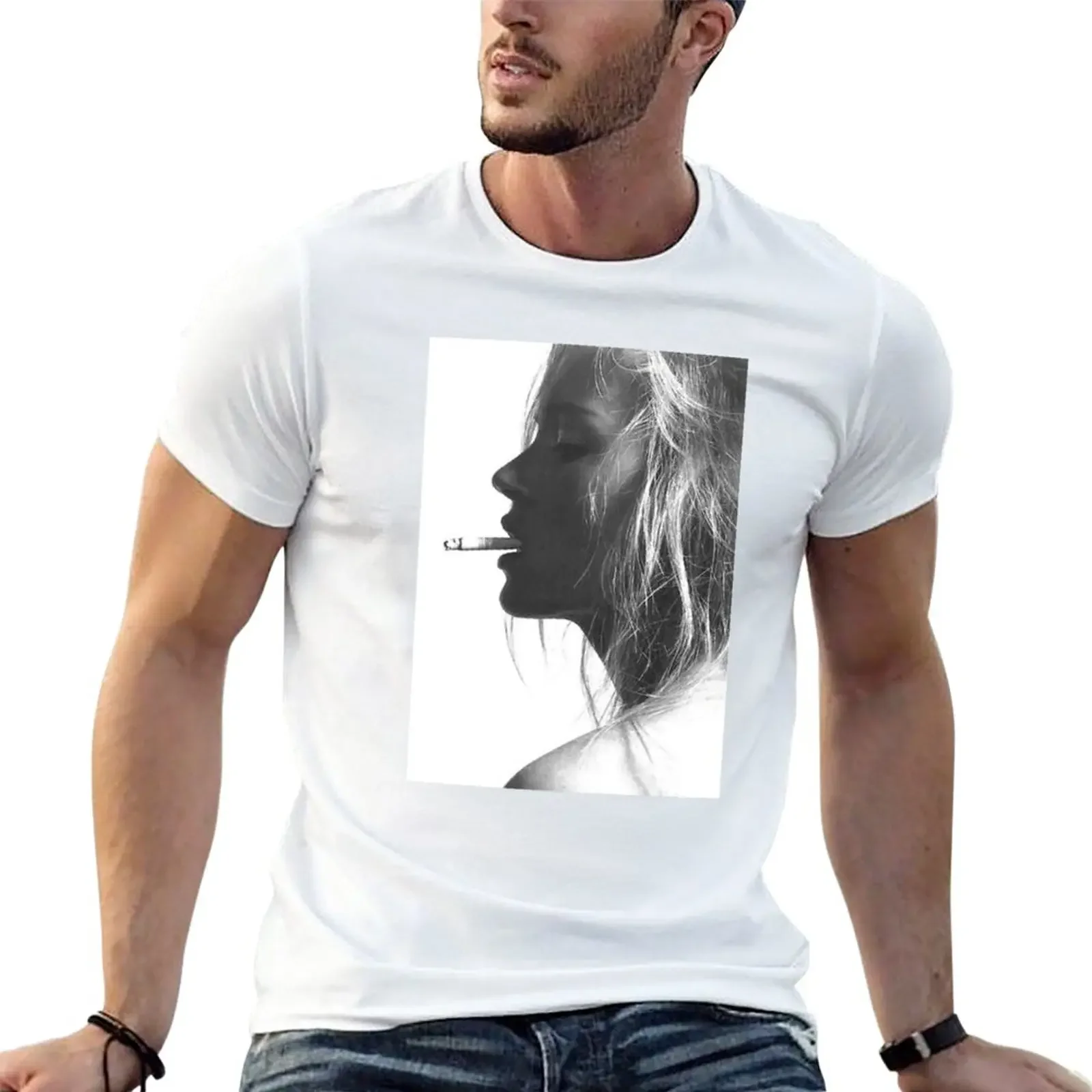 

New Kate Moss - Cigarette Vintage Premium T-Shirt Short sleeve cute clothes aesthetic clothes T-shirt men