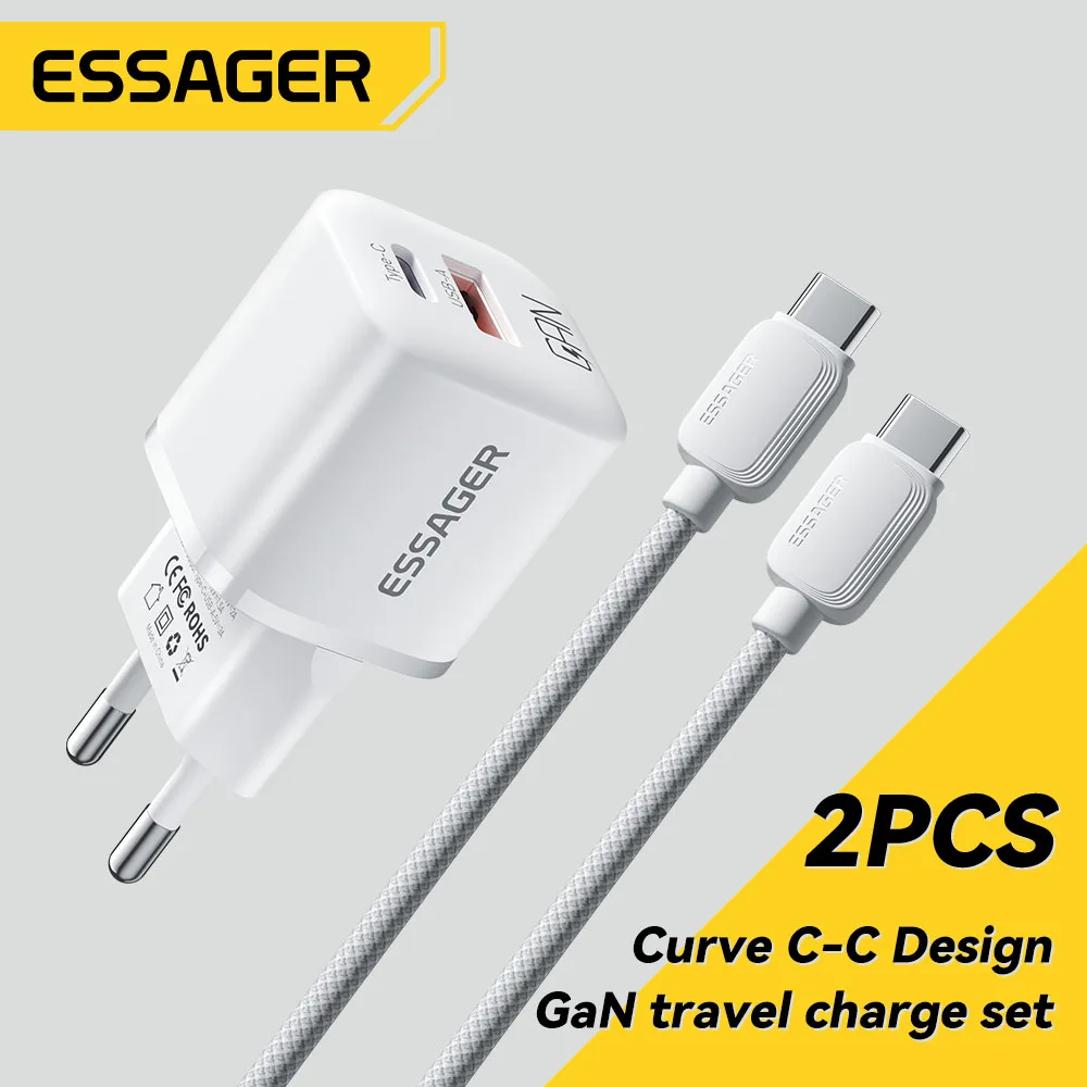 Essager 20W GaN USB Type C Fast Charging For iPhone 15 14 13 12 Pro Max PD3.0 QC3.0 Type C Mini Mobile Phone Charger