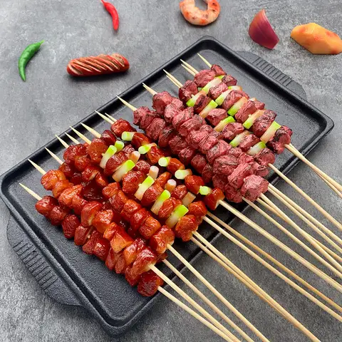 시뮬레이션 된 바베큐 바베큐 꼬치 가짜 양고기 꼬치 쇠고기 꼬치 모델 바베큐 가게 디스플레이 사진 소품 DIY 비치 파티 장식품