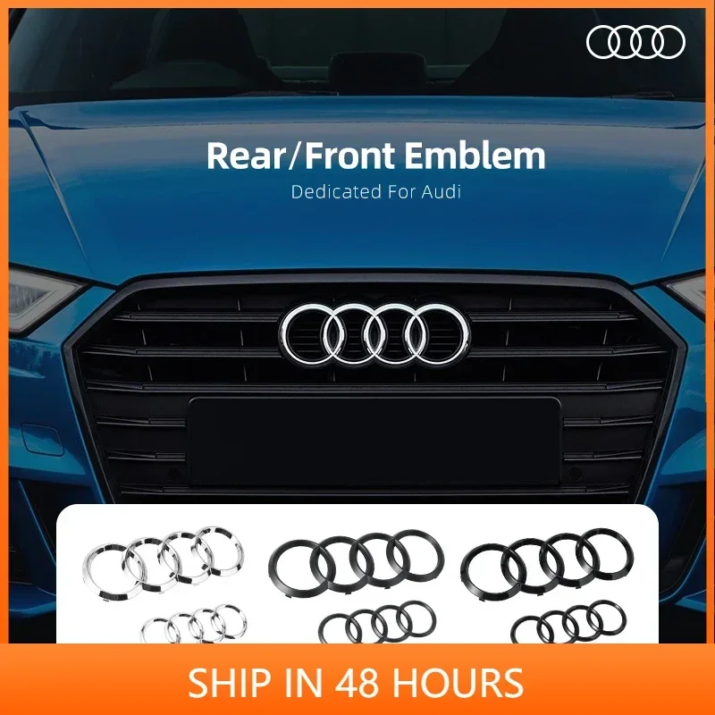 

Four Rings Logo Badge Car Front Grille Rear Trunk Lid Emblem Stickers For Audi A1 A3 A4 A5 A6 A7 Q3 Q5 Q7 S3 S4 S5 S6 RS3 RS4 TT