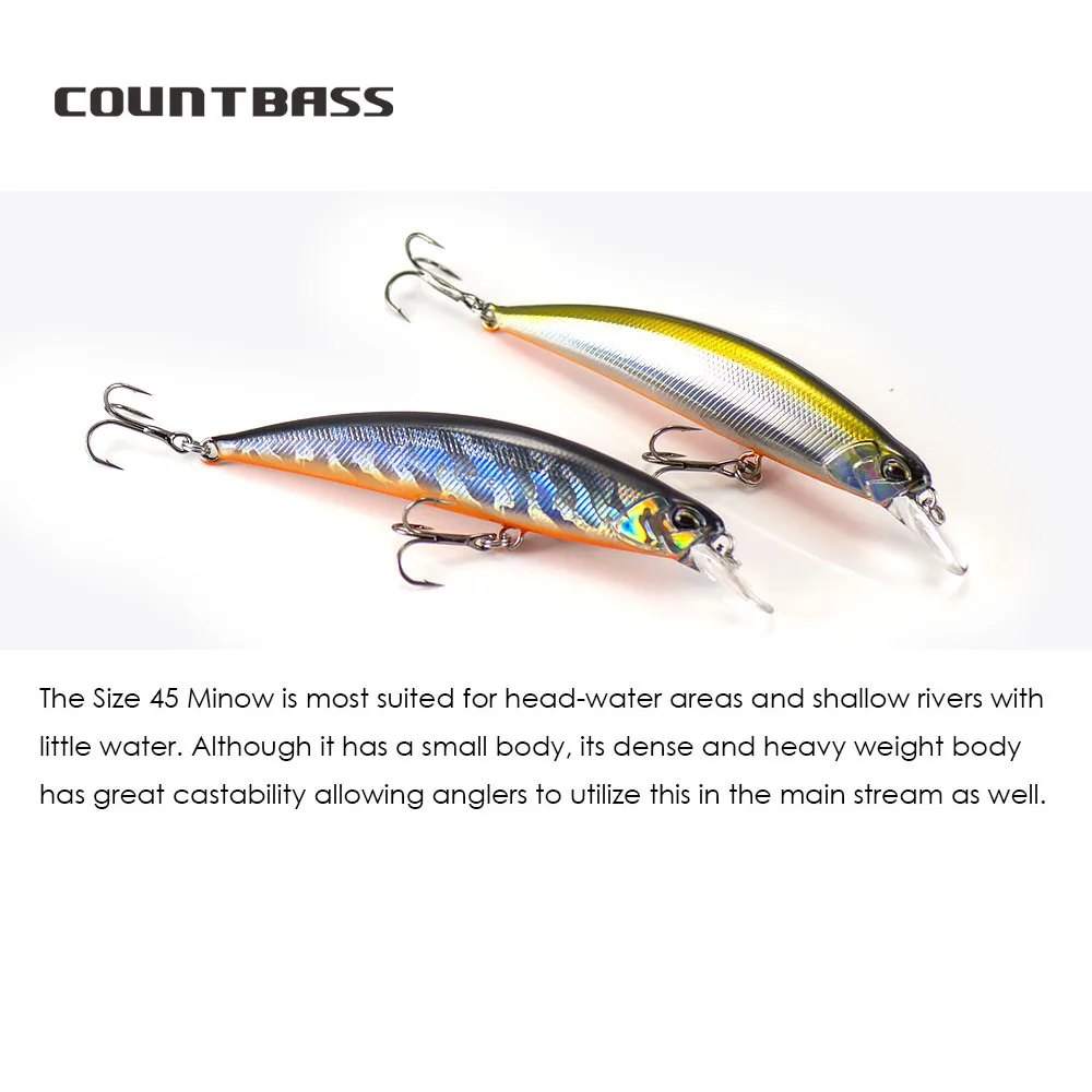 COUNTBASS Sinking Minnow 45 mm 60 mm 70 mm 80 mm 95 mm Harte Köder Angelköder Wobbler Wobbler Barsch Leurre Anglerköder