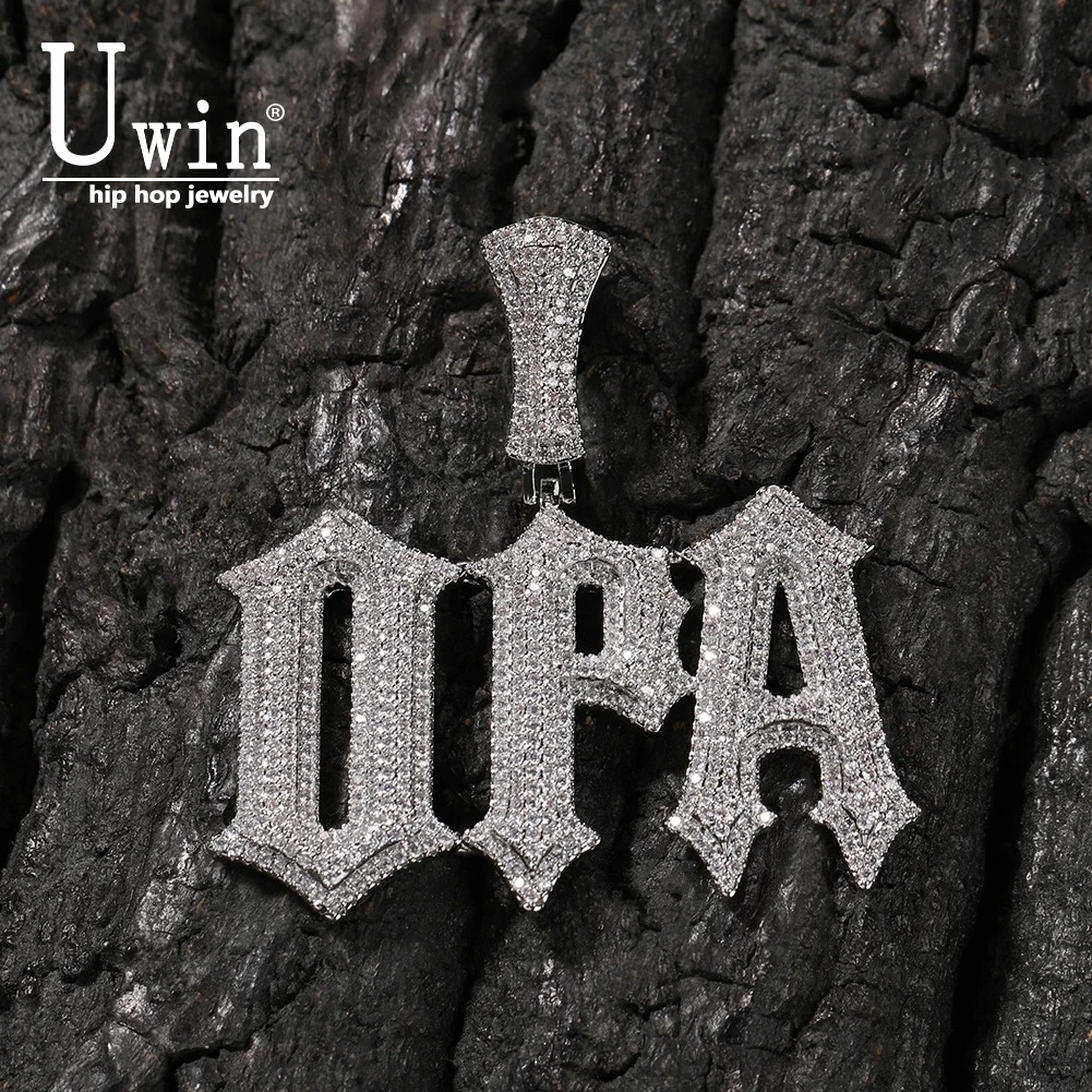 

Uwin на заказ колючие буквы микро-асфальтированный кубический цирконий персонализированный цветной кулон с буквами ожерелье хип-хоп рэпер ювелирные изделия