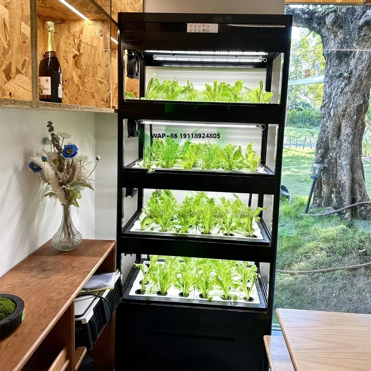 

Indoor Smart Garden Hydroponic Cabinet 4-layer Intelligent Vertical Farming Home Hydroponic Complete Grow Kit Systems With Led