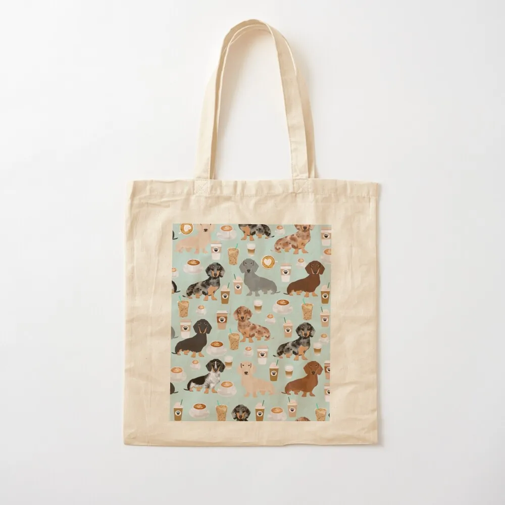 

Dachshund Dog cartoon funny lunch Tote Bag large tote bag Eco bag woman shopping