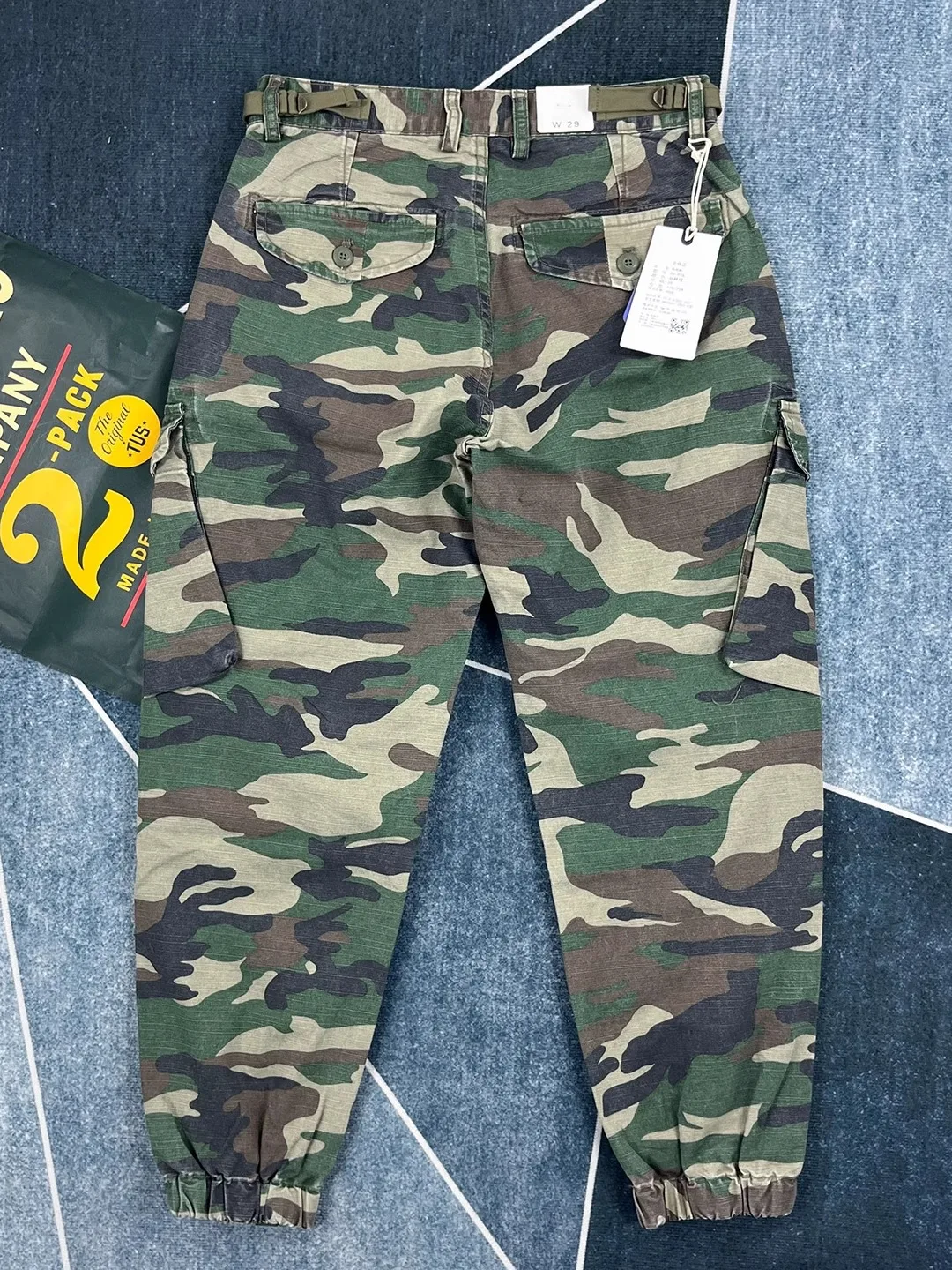 

Heavyweight Pure Cotton American Retro Camouflage Work Pants Men's Trendy Loose Straight Casual Pants Cuffed Casual Pants