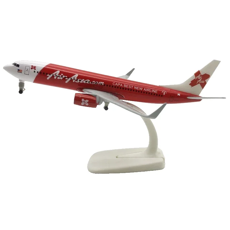 Christmas Gifts 1/200 20cm B737 Air Asia Scale Model With Wheels Airline Airplane Accessories Home Decor Calendar Makeup Room