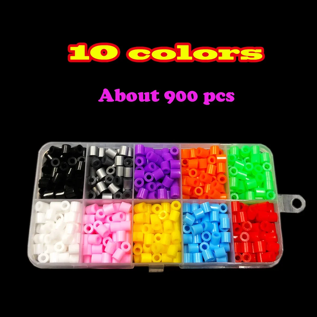 Kit de cuentas de fusibles, 900 Uds., 10 colores, 5mm, mini kit de cuentas de fusibles, juego de manualidades de cuentas de hierro, incluye y pinzas para artes de clase de colores