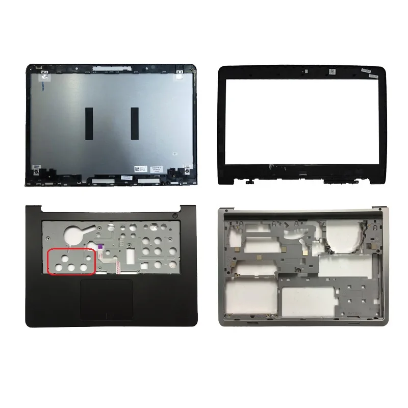 

New For Dell Inspiron 14 5000 5447 5445 5448 LCD Top Cover/LCD front bezel/Palmrest Upper Touchpad/90% new bottom case cover