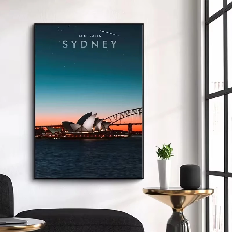لوحة قماشية لديكور المنزل ، فن جداري ، صورة لغرفة المعيشة ، كانبيرا ، بيرث ، سيدني ، أستراليا ، ملصق سفر