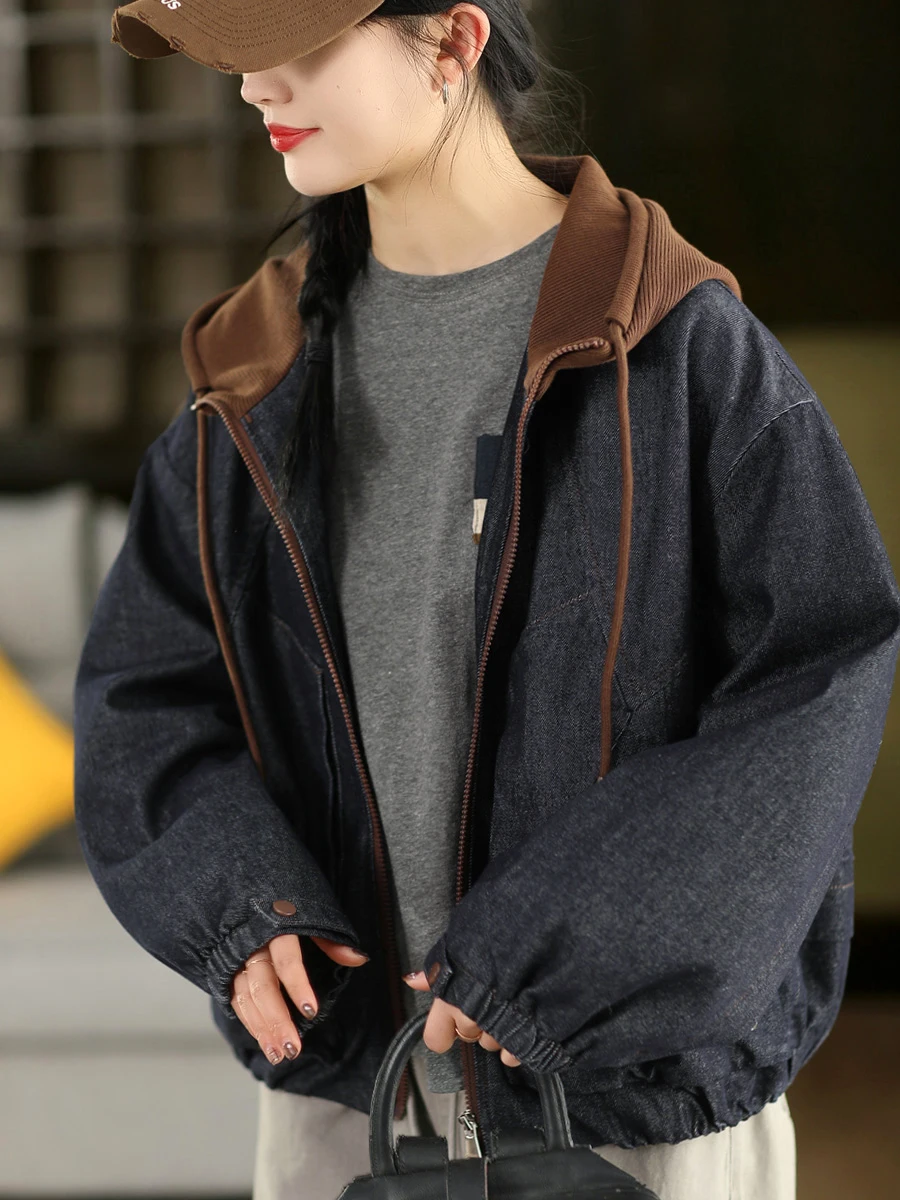 

Двухслойный джинсовый вязаный кардиган для женщин: модный, повседневный, весенний, свободного кроя, в стиле ретро, с эффектом вставок