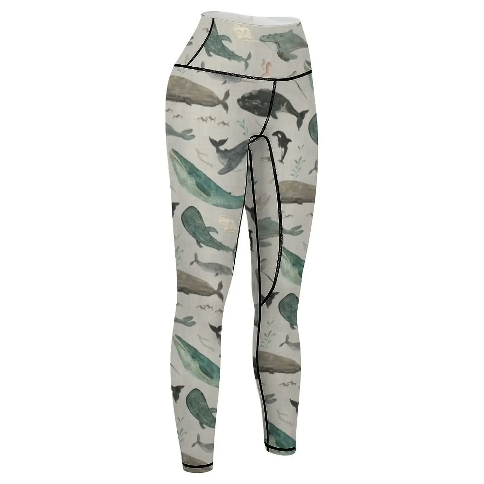Whale song gray Leggings Pants sport Tight fitting woman push up fitness for fitness Womens Leggings