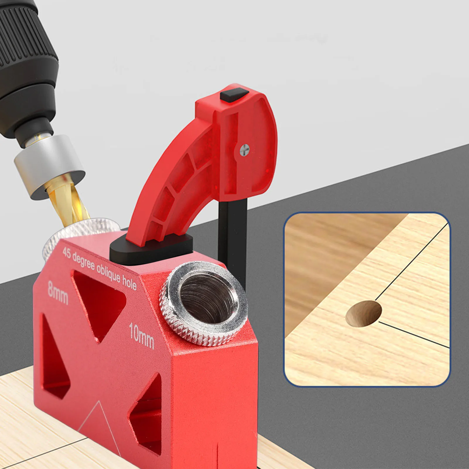 

45 Degree Pocket Hole Jig Adjustable Self Centering for Strong Hidden Joints in Furniture and Drawer Making Joiner Woodworking