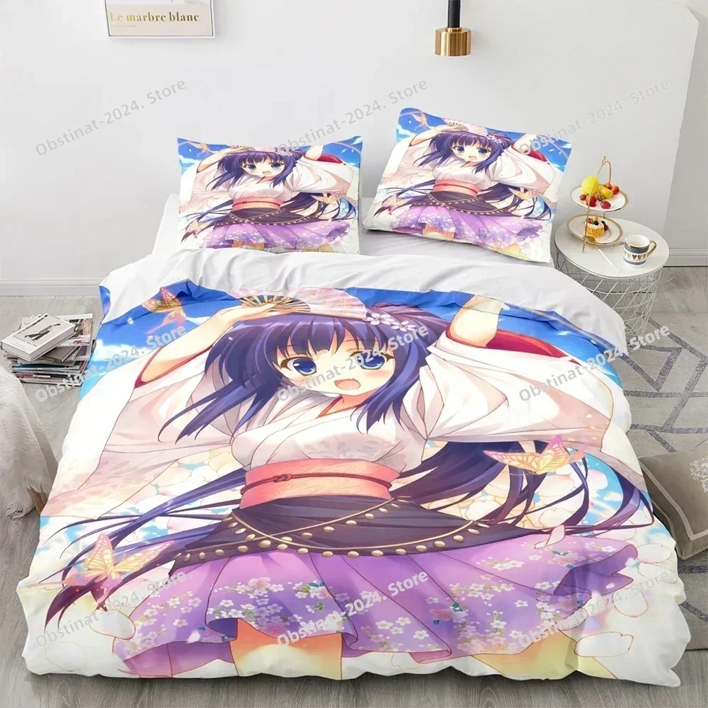 3D Printed Kawaii Girl Bedding Set Anime Sexy Girl Printed Bed Set Duvet Cover Pillowcase Bed Linen Sheet Quilt Cover Full Size