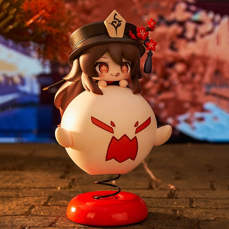 Figura DE ACCIÓN DE Genshin Impact Hu Tao Jiggle, juguete versión Q, modelo de adorno coleccionable, decoración de escritorio, estatuilla de Anime Kawaii, regalo en Stock