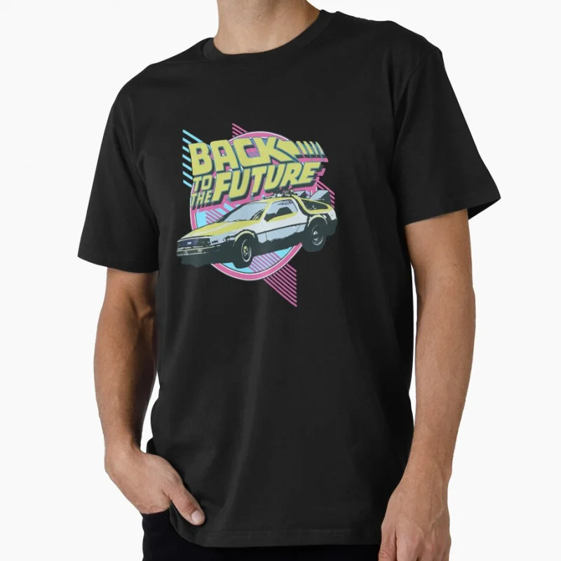 

Classic Car Delorean Time travel movie Back To The Future timemachine Gift t shirt Large size tops 100% cotton printed clothes