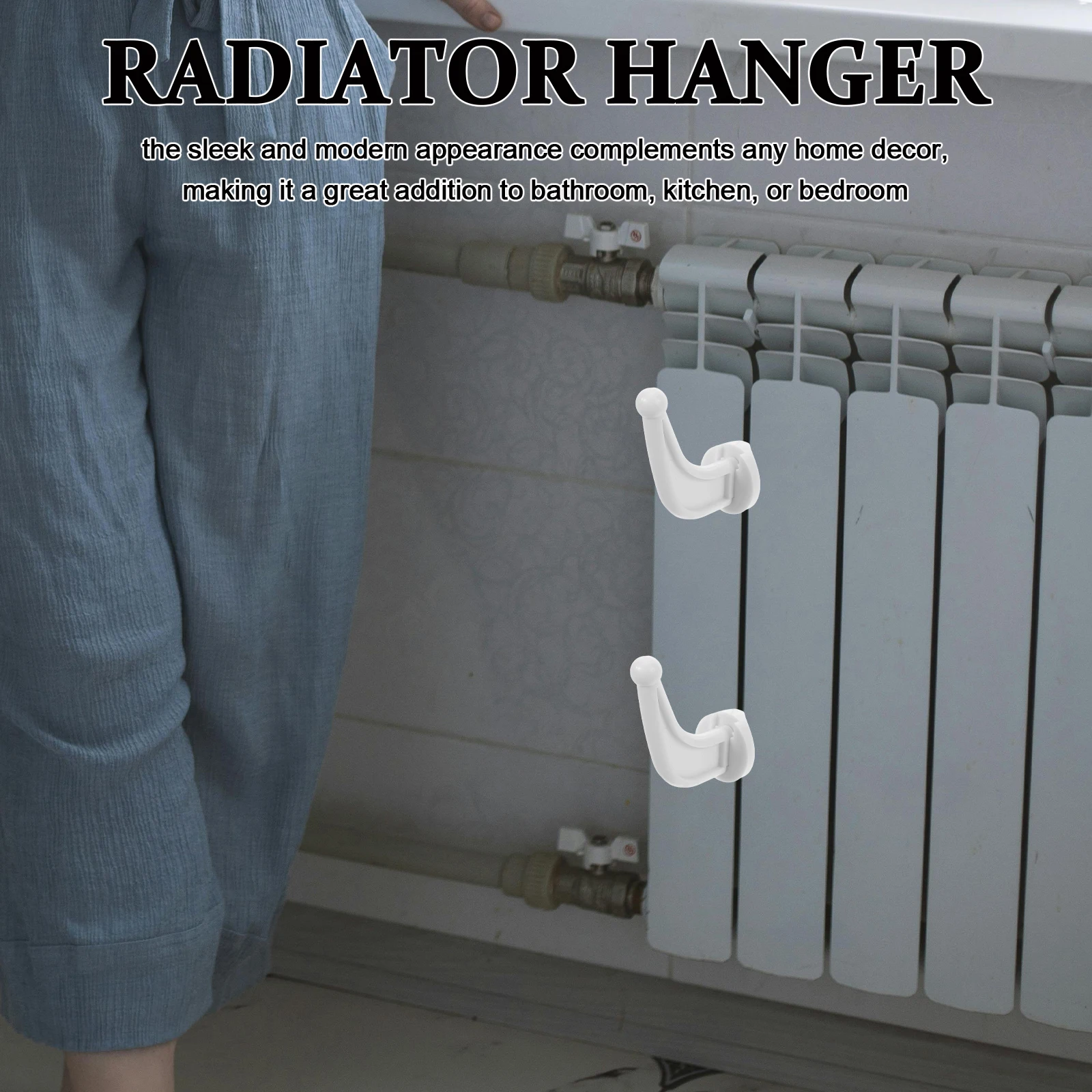 

10 PCS Radiator Coat Hook Towel Holder for Coats No Punching White Plastic Hooks