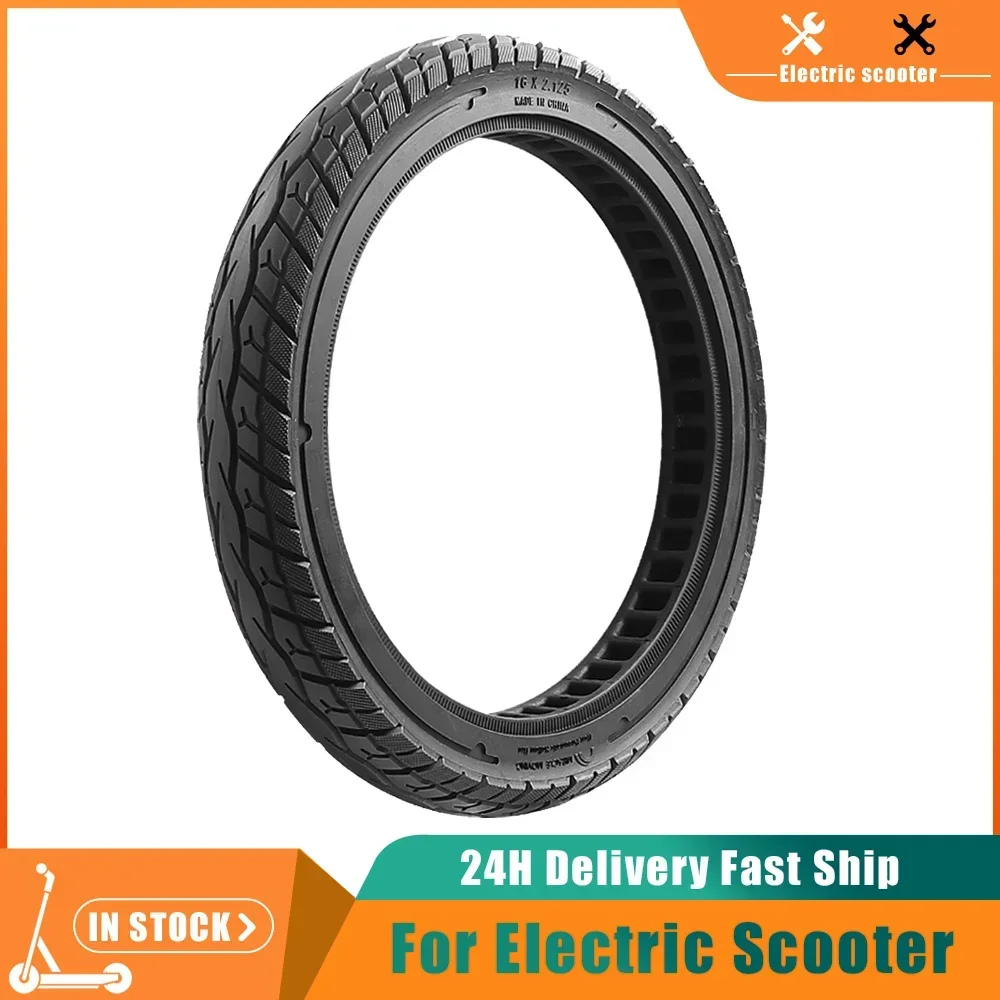 

16-дюймовая твердая шина 16x2,125 для электрических скутеров, устойчивая к проколам, не накачиваемая, сплошные шины, запасная часть для электрического велосипеда
