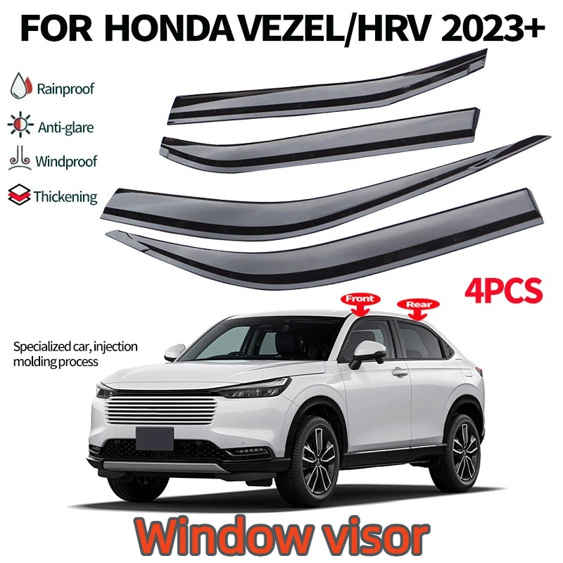 

for Honda Vezel/HRV Window visor,Injection molded thickened 3.0mm car window windshield with 4 pieces