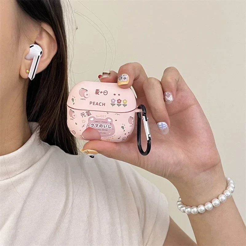 For Samsung Galaxy Buds3 Pro Case Earphone Peach Lemon Cute Samsung Galaxy Buds3 Soft Case Shockproof Shell Protective Cover