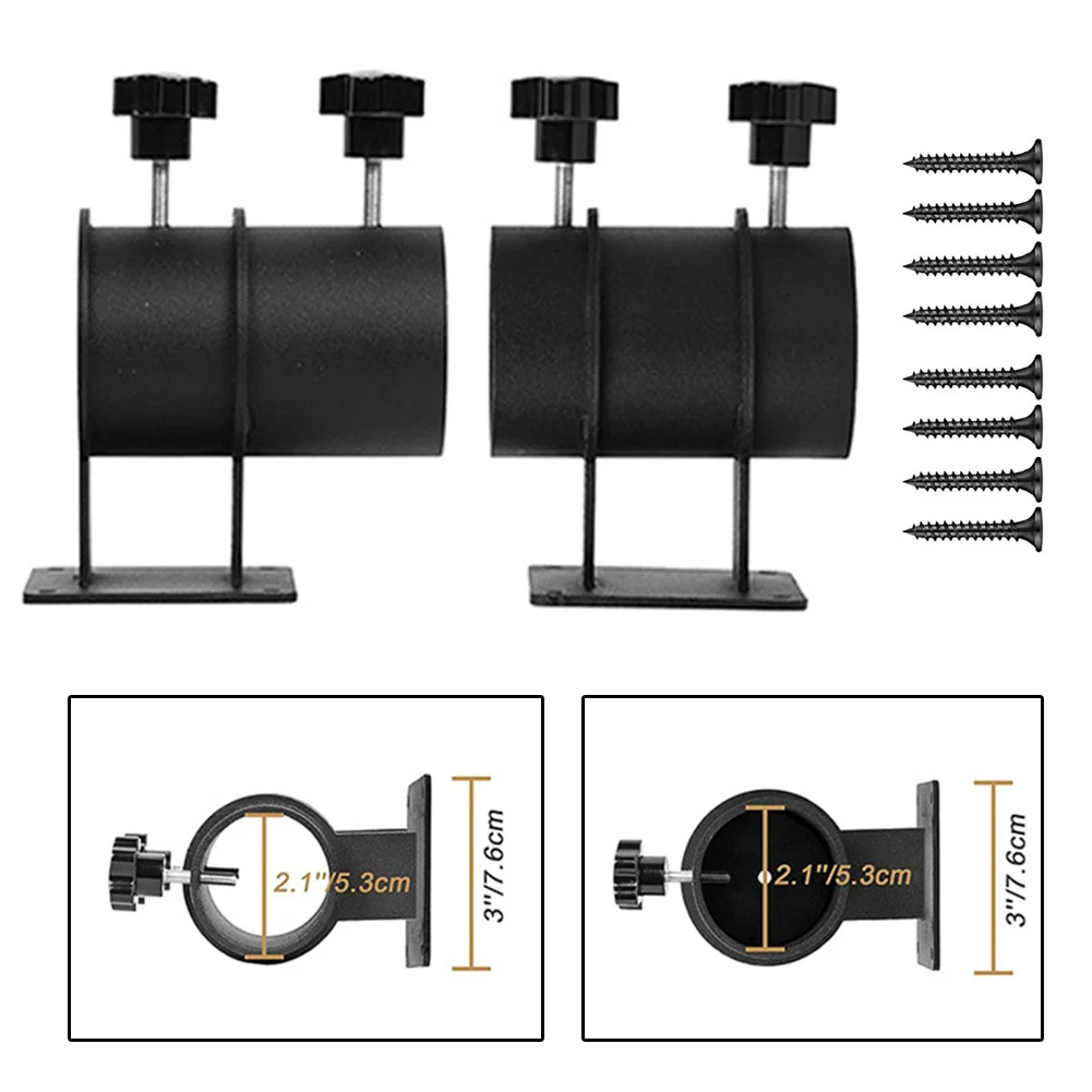 2pcs Umbrella Holders With 8pcs Screws Outdoor Patio Umbrella Holder Base Clamp Mount Bracket For Deck Railing Balcony Parts