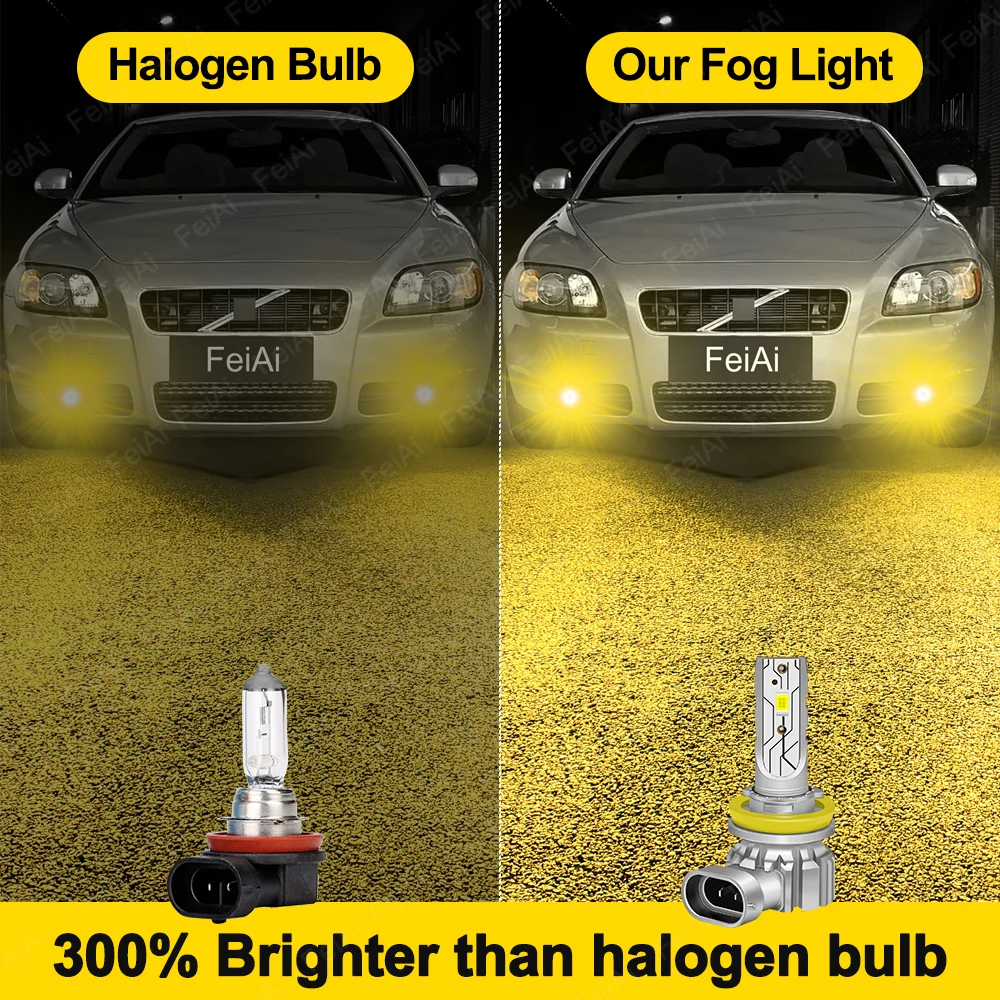 ل فولفو C70 أضواء الضباب LED C70 2nd Gen الجبهة الضباب الخفيف ثنائي اللون الملحقات 2006-2013 2012 2011 2010 2009 2008 2007 الأصفر #5