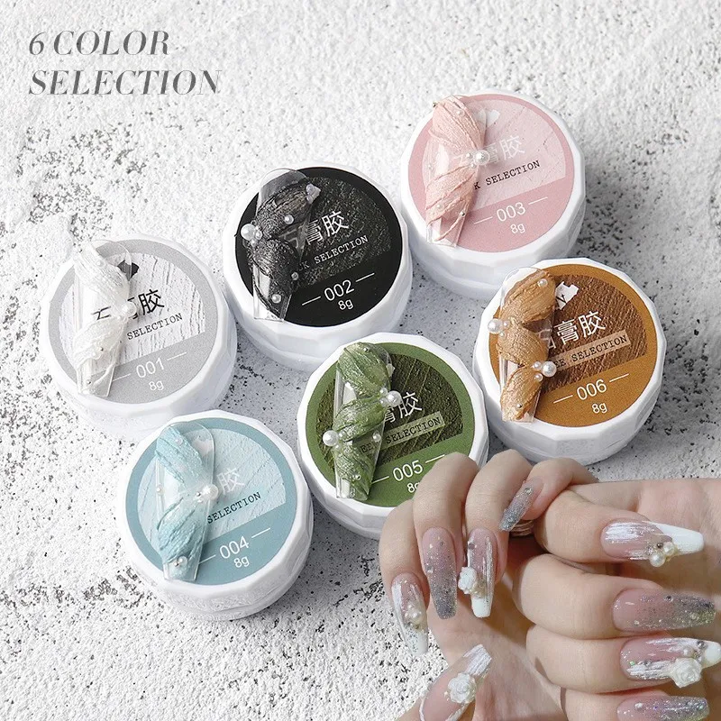 5D Acrylic Engraved Drawing Gel Nail Polish Plaster Effect DIY Embossed Manicure Gel Decoration No Need Top Coat Gypsum Glue *8g