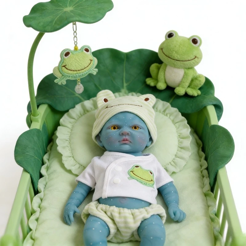 30cm Lifelike Reborn Baby Doll Solid Silicone Fairy Avatar  with Yellow  Eyes