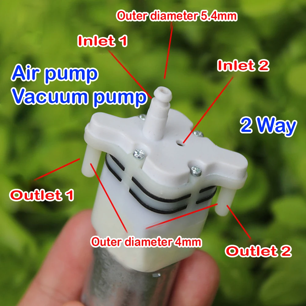 Used Small Air Pump DC 3V-5V 4V 0.5A Vacuum Pump Dual Way 2 Way Double Inlet Outlet Electirc Air Gas Pump  Aquarium Fish Tank