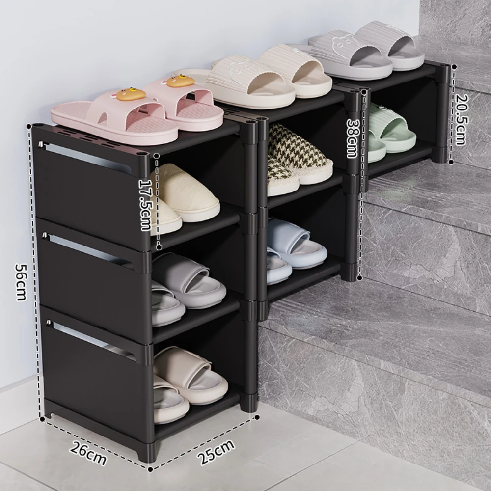 Multilayer Dustproof Shoe Cabinet Household Stackable Simple and Easy Entry Level Shoes Rack Simplicity Metal Organizer Shelves image 3